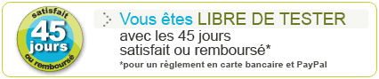 Vous êtes libre de tester avec le 45 jours satisfait ou remboursé pour un règlement en carte bancaire ou PayPal